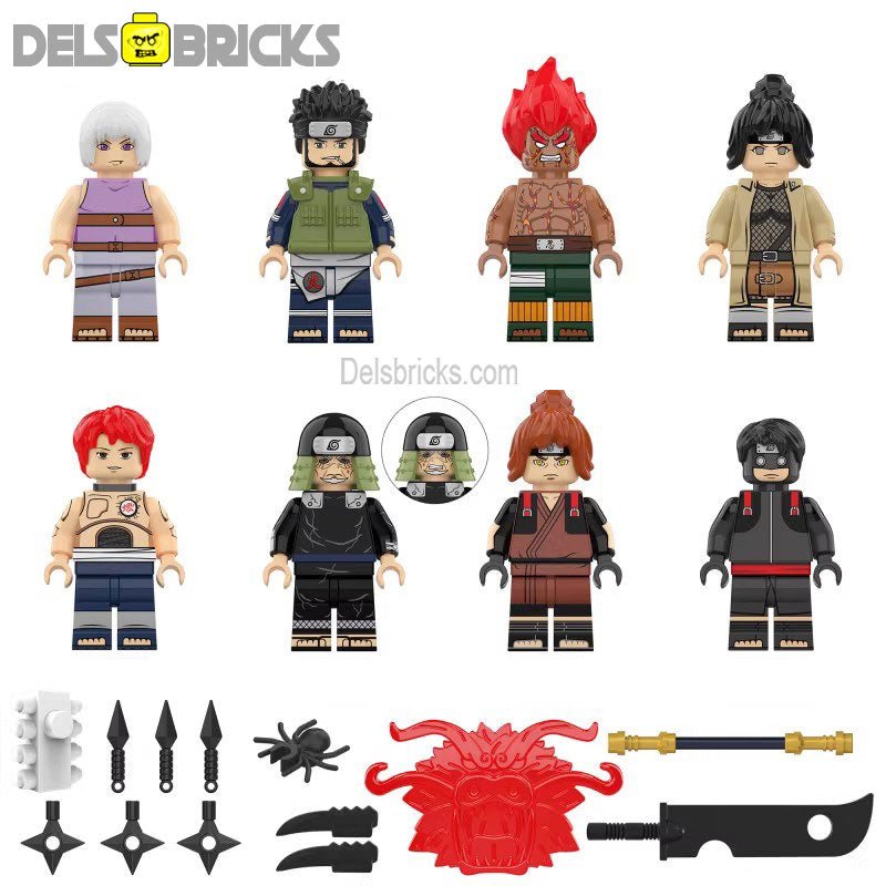 Naruto set of 8 Lego Anime Minifigures Custom Toys S7 (ONLINE ORDER ONLY)