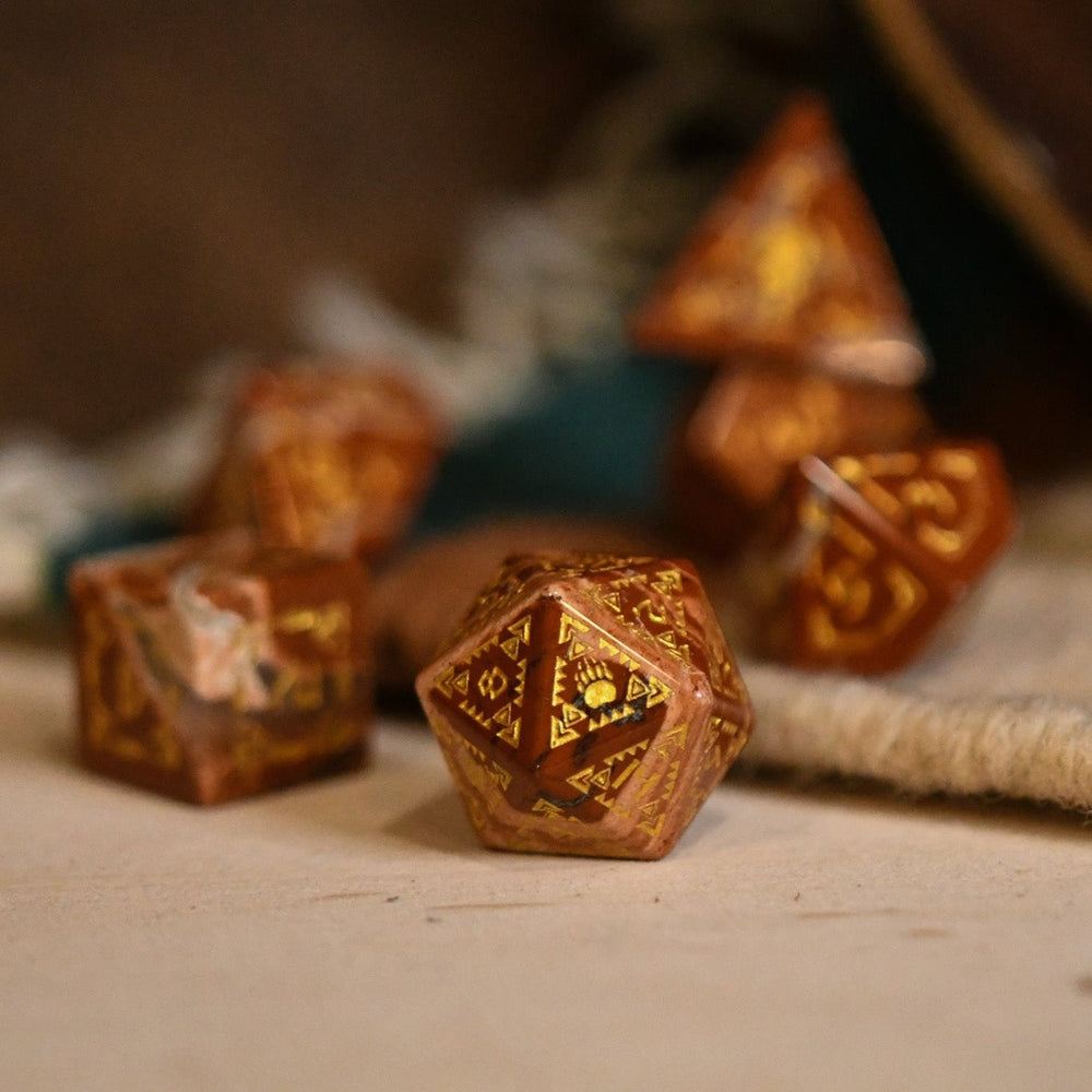 Navajo Red Jasper Stone Dice Set - Dice Around the World Collection (ONLINE ORDER ONLY)