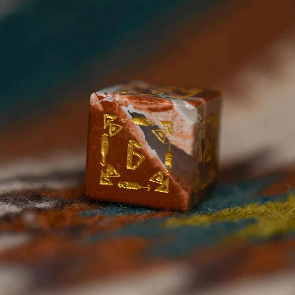 Navajo Red Jasper Stone Dice Set - Dice Around the World Collection (ONLINE ORDER ONLY)