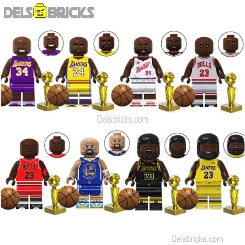 NBA set of 8 Basketball Lego Minifigures Custom Toys Sports Icons (ONLINE ORDER ONLY)