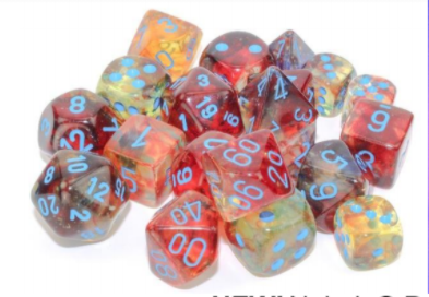 Nebula Primary/turquoise Luminary 7-Dice/16mm/12mm/30mm/Ten10's (Online Only)