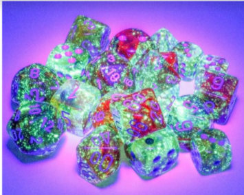 Nebula Primary/turquoise Luminary 7-Dice/16mm/12mm/30mm/Ten10's (Online Only)