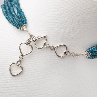 Neon Apatite Antiqued Sterling Silver Necklace (ONLINE ORDER ONLY)