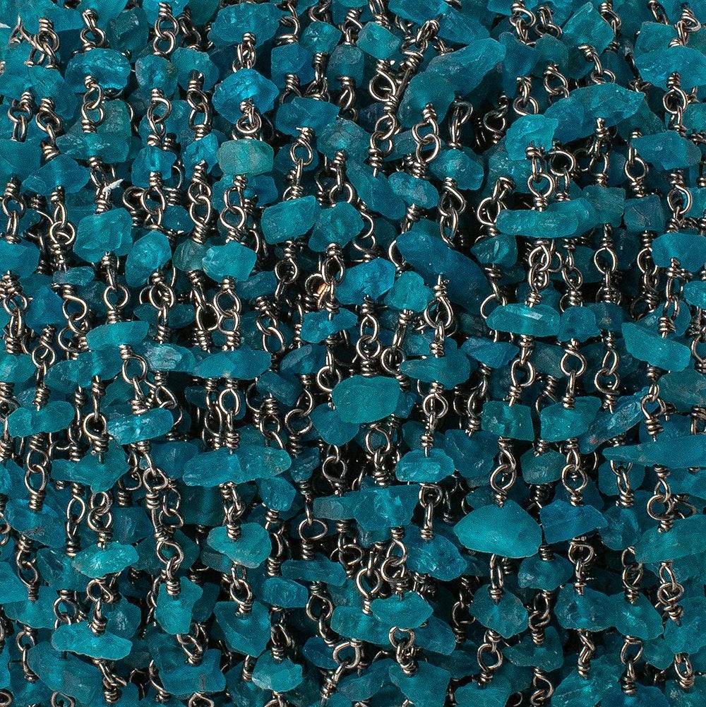 Neon Apatite chips Black Gold on Silver .925 sold by the foot 40 beads per (ONLINE ORDER ONLY)