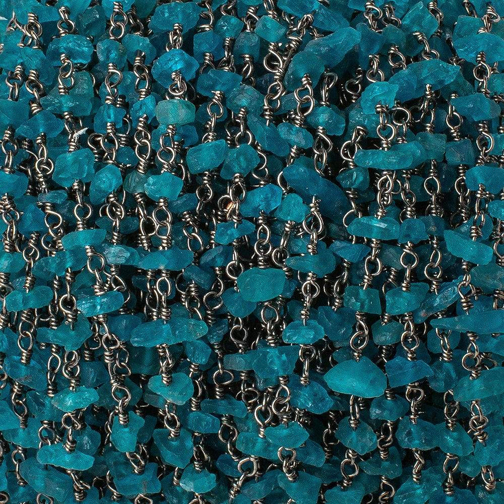 Neon Apatite chips Black Gold on Silver .925 sold by the foot 40 beads per (ONLINE ORDER ONLY)