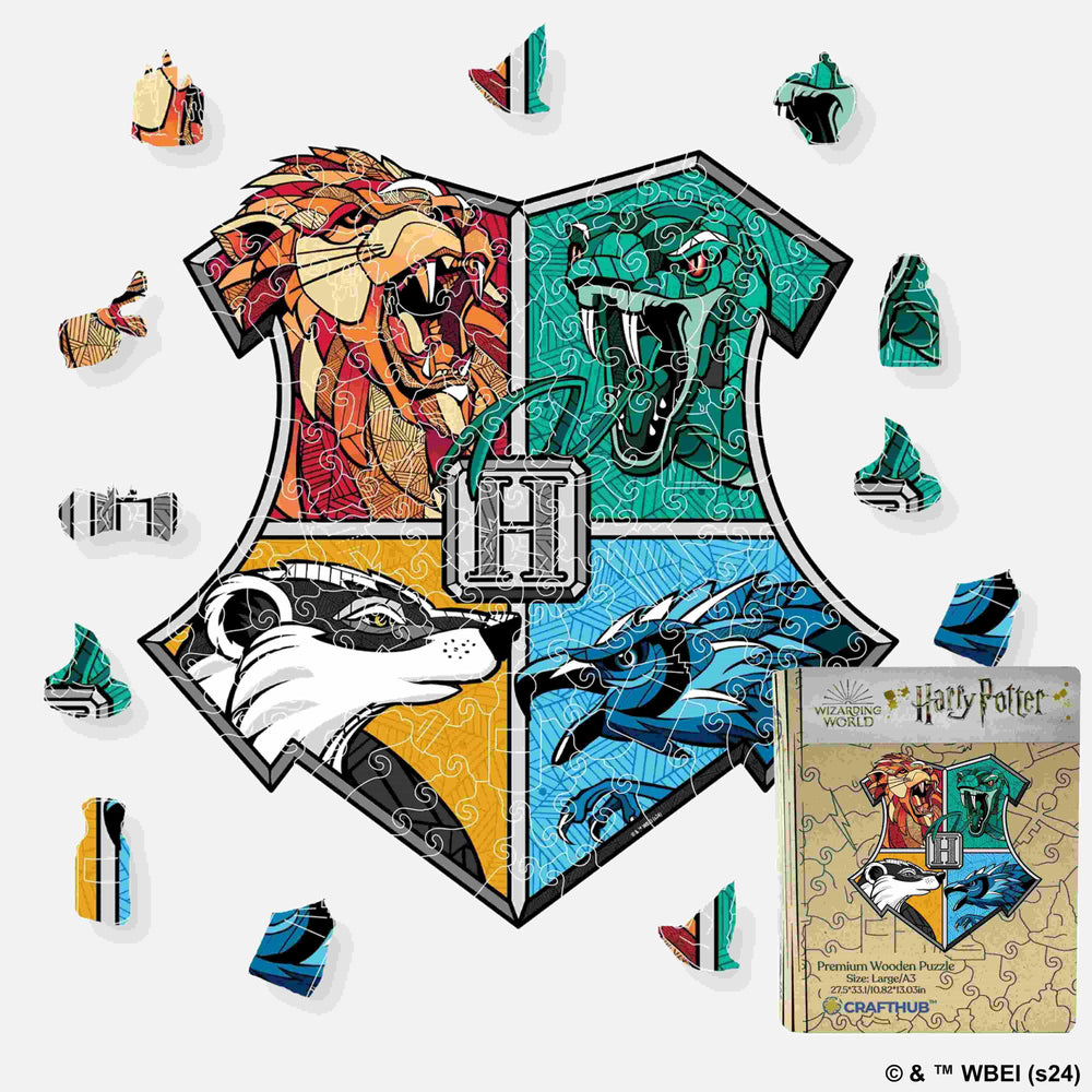 Harry Potter - Hogwarts House Prides Wooden Jigsaw Puzzle (Online Order Only)