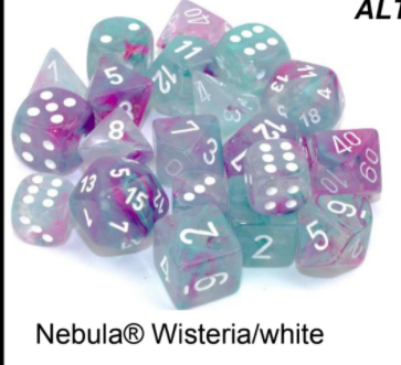 Nebula Wisteria Blue/Purple Luminary 7-Dice/16mm/12mm/30mm/Ten10's (Online Only)