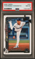 Graded 2025 Topps Yoshinobu Yamamoto #231 Baseball Card PSA 8 Near Mint (ONLINE ORDER ONLY)
