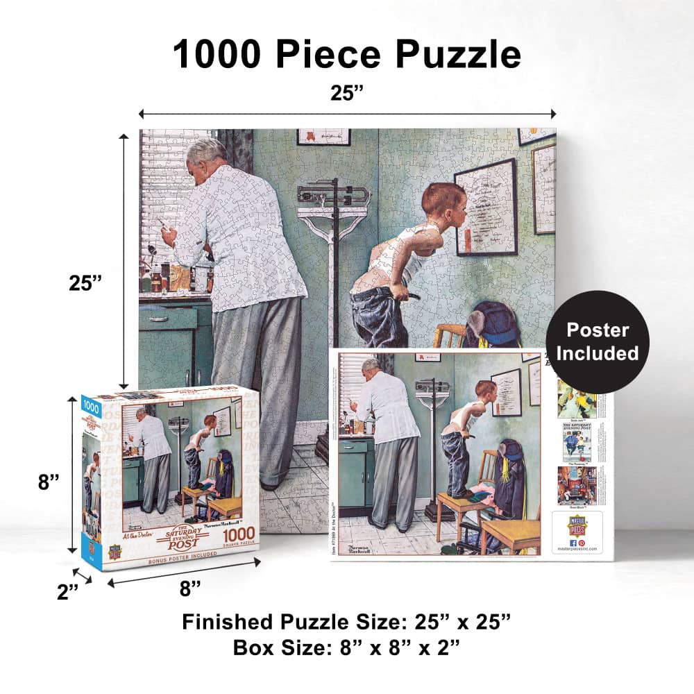 Saturday Evening Post - At the Doctor 1000 Piece Jigsaw Puzzle