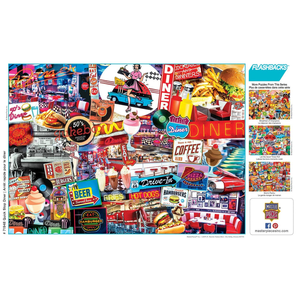 Flashbacks - Quick Stop Diner 1000 Piece Jigsaw Puzzle (ONLINE ORDER ONLY)