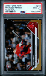 Graded 2025 Topps Now Marcelo Mayer #266 Gold Foil /50 Rookie RC Baseball Card PSA 10 Gem Mint (ONLINE ORDER ONLY)