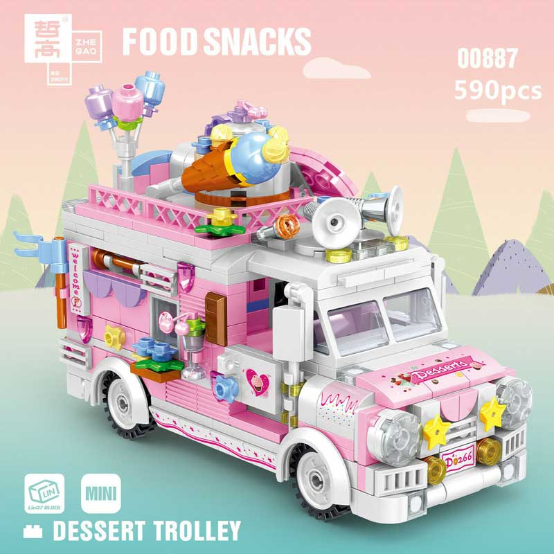 Dessert Trolley Building Block toys Minifigures Food Trucks Fun for All over 500 Pieces (ONLINE ORDER ONLY)