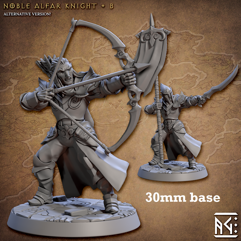 Noble Alfar Knight: Sculpt B (Male High Elf Ranger / Bannerman) (Online Order Only)