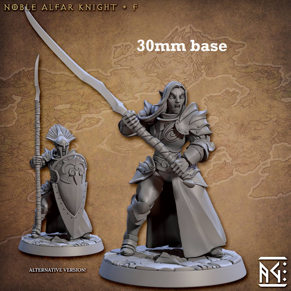 Noble Alfar Knight: Sculpt F (Female High Elf Soldier) (Online Order Only)