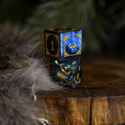 Nordic Black Labradorite Stone Dice Set - Dice Around the World Collection (ONLINE ORDER ONLY)