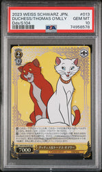 2023 WEISS SCHWARZ JAPANESE DISNEY 100 DUCHESS/THOMAS O'MLLY S104 SR 13 PSA 10 (Online Order Only)