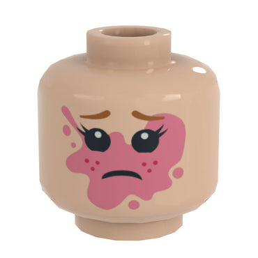 Girl Popped Bubble Gum on Face Minifig Head made using LEGO part (Online Order Only)