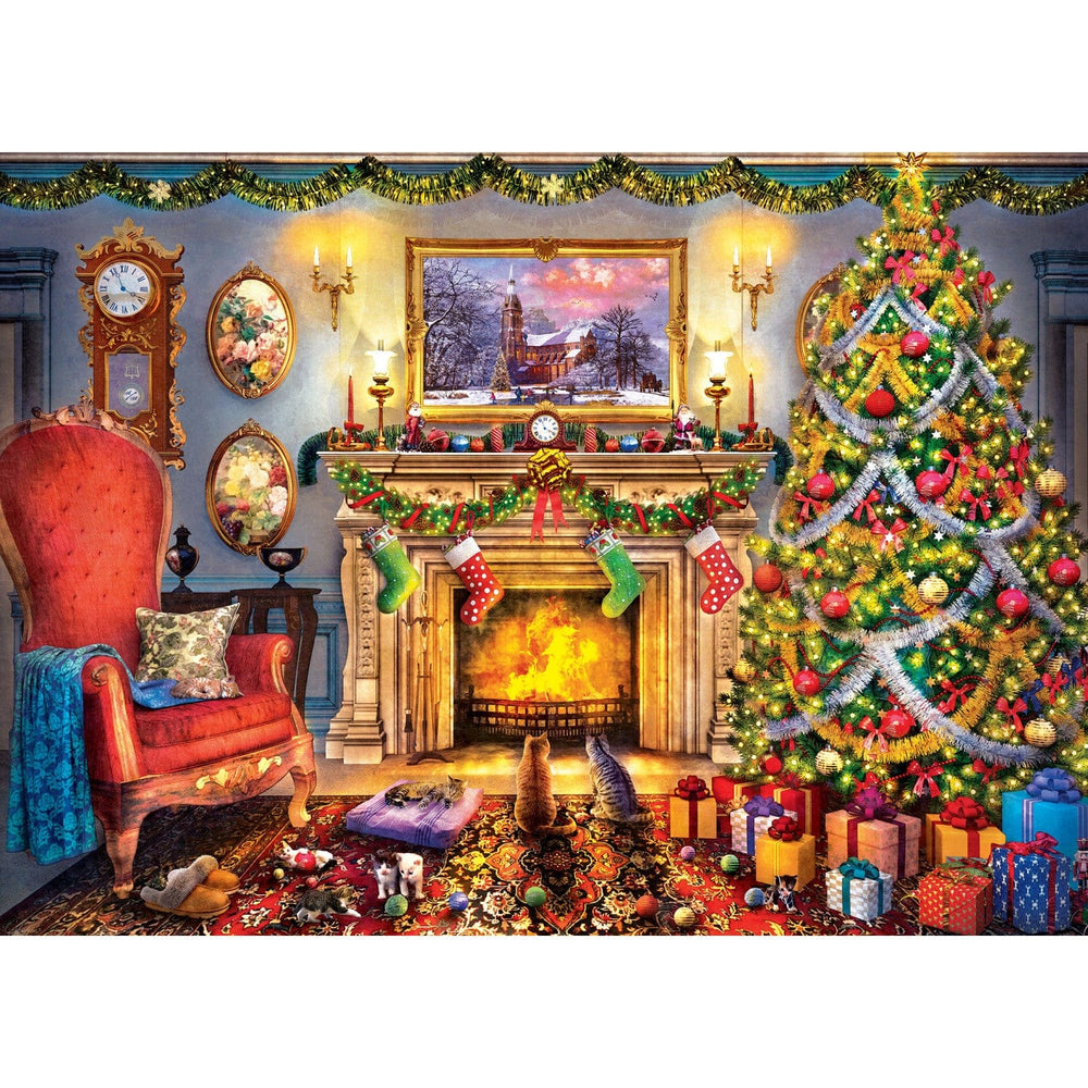 Season's Greetings - Festive Fireplace 1000 Piece Jigsaw Puzzle (ONLINE ORDER ONLY)