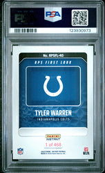 Graded 2025 Panini Instant Tyler Warren #RPSFL40 RPS First Look Rookie RC Football Card PSA 10 Gem Mint (ONLINE ORDER ONLY)