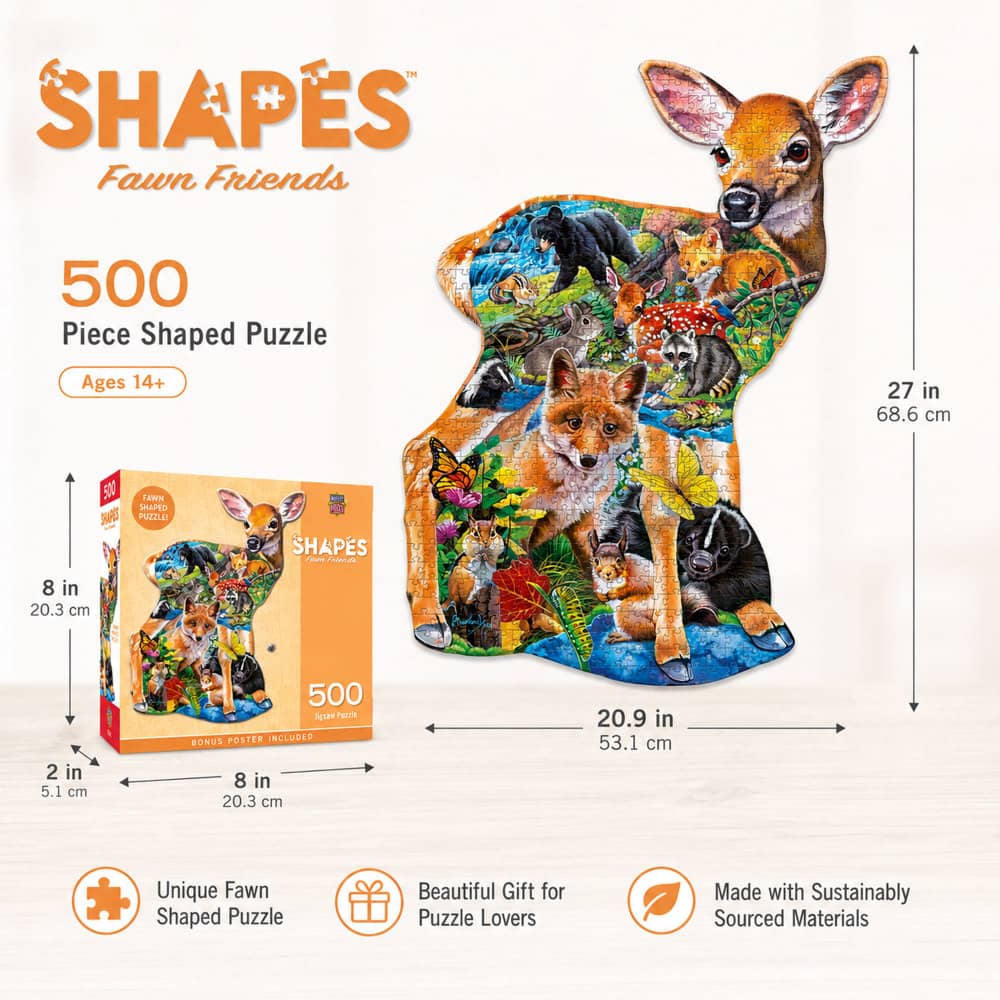 Shapes - Fawn Friends 500 Piece Jigsaw Puzzle