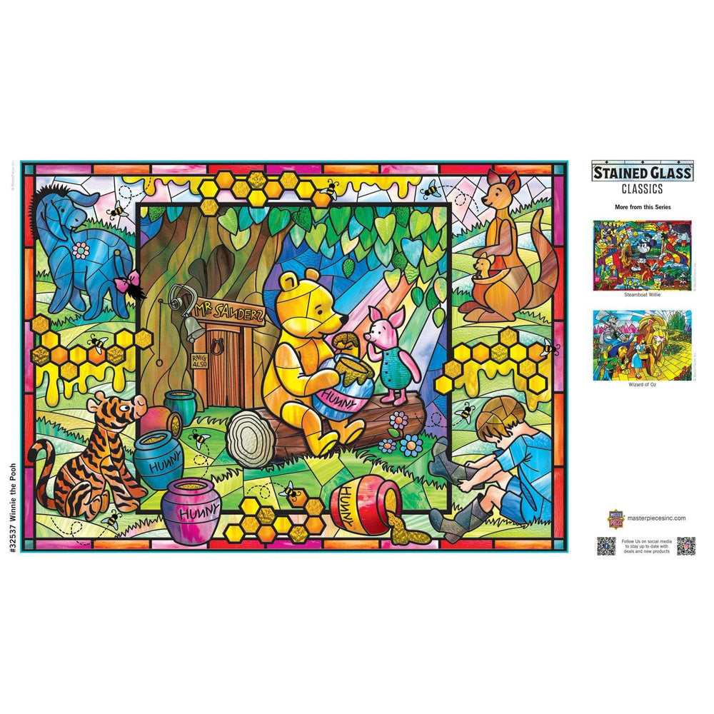Stained Glass - Winnie the Pooh 500 Piece Jigsaw Puzzle (ONLINE ORDER ONLY)