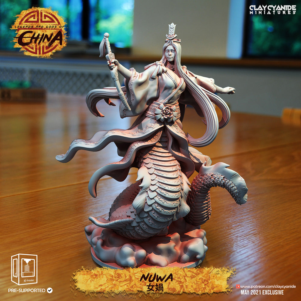 3D Printed Clay Cyanide Nuwa Goddess Legends and Gods Of China 28 32 mm D&D (Online Only)
