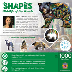 Shapes - Wildlife of the Woods 1000 Piece Shaped Jigsaw Puzzle (ONLINE ORDER ONLY)