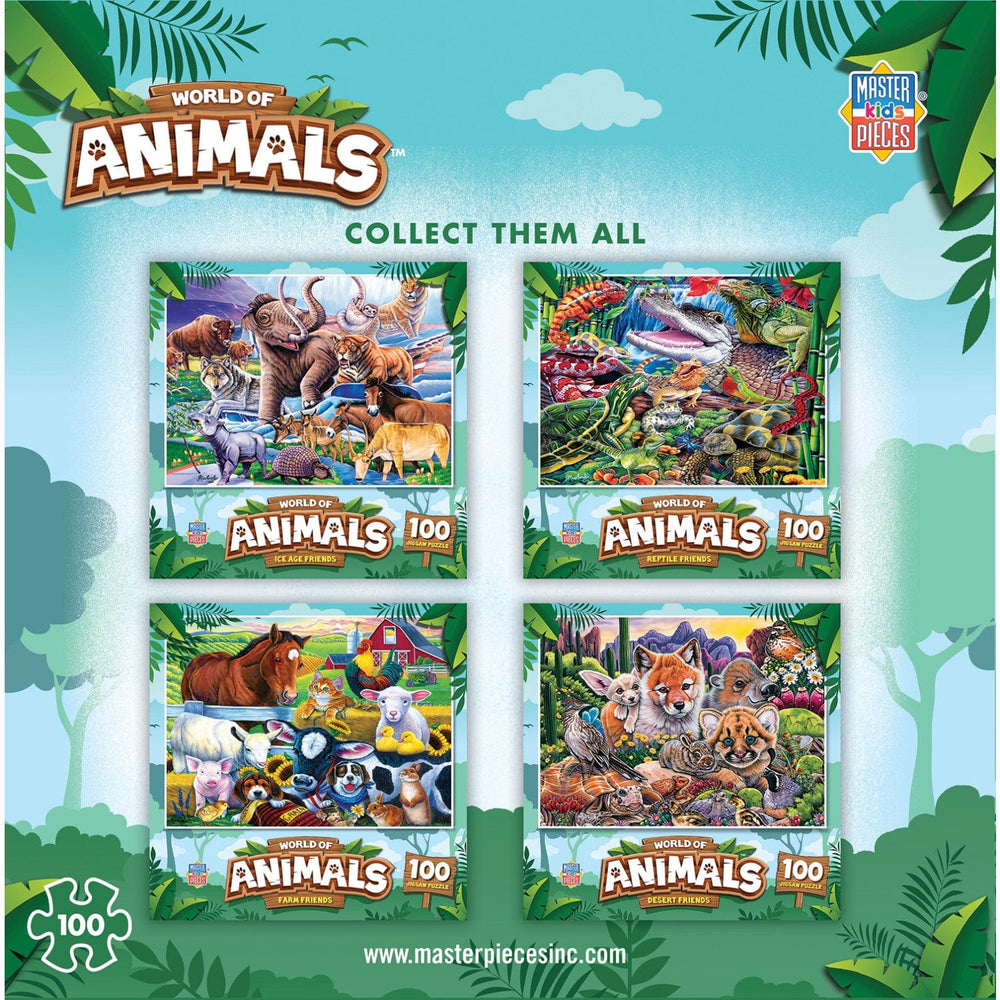 World of Animals 100 Piece Jigsaw Puzzles 4-Pack V1 (ONLINE ORDER ONLY)