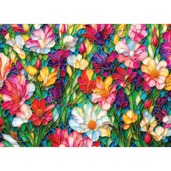 Stained Glass - Flowers in Bloom 1000 Piece Jigsaw Puzzle