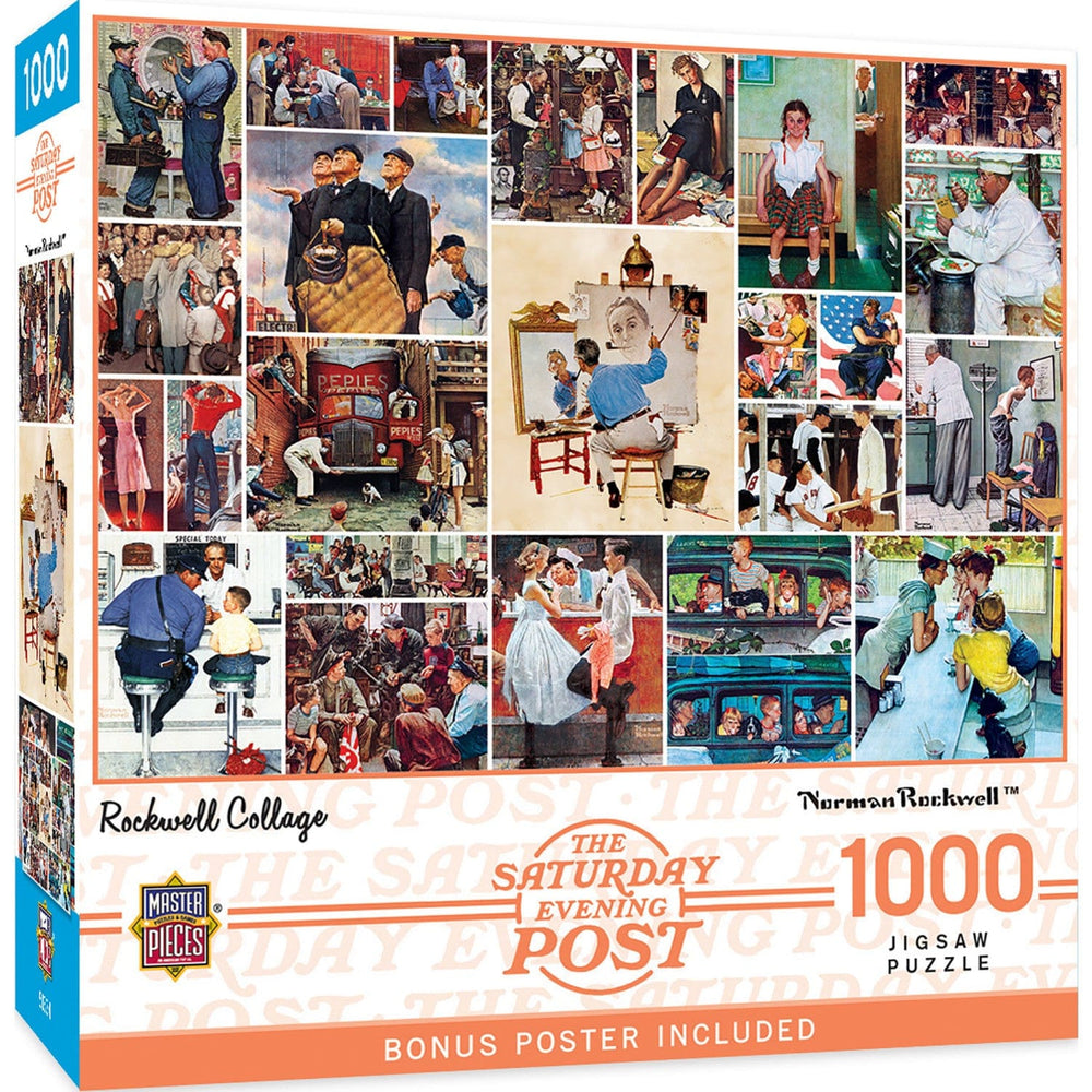 Saturday Evening Post - Rockwell Collage 1000 Piece Jigsaw Puzzle (ONLINE ORDER ONLY)
