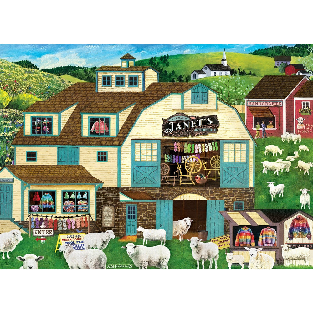 Hometown Gallery - Janet's Wool Goods 1000 Piece Jigsaw Puzzle (ONLINE ORDER ONLY)