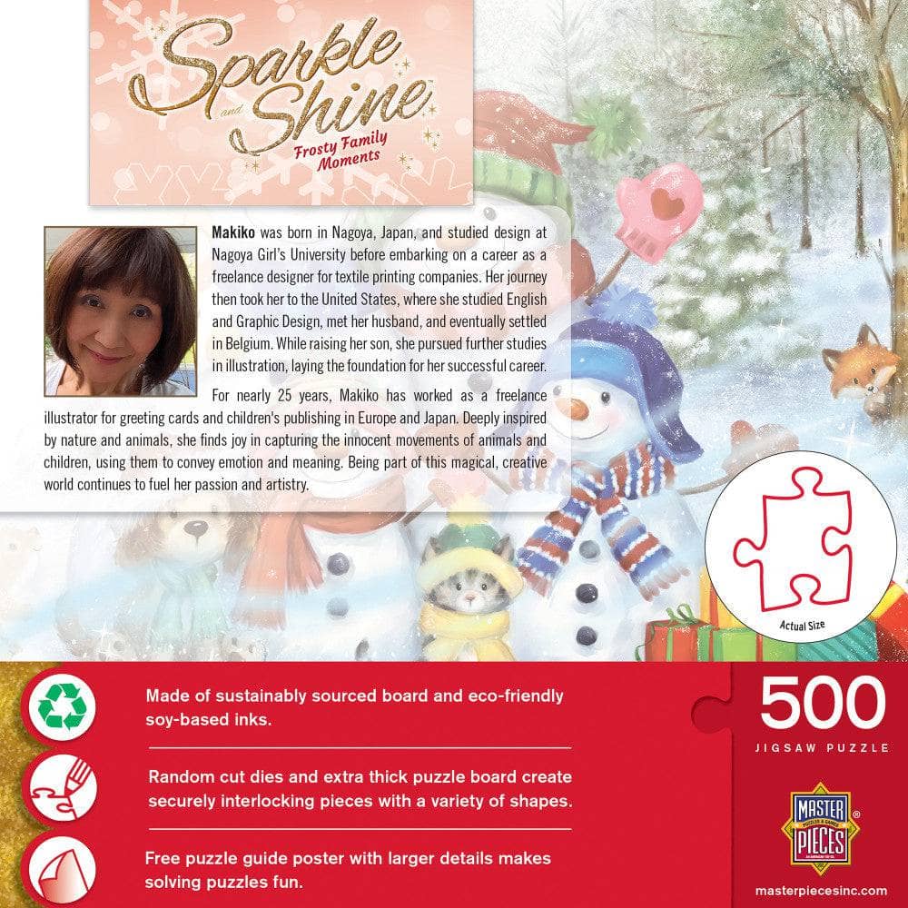 Sparkle & Shine - Frosty Family Moments 500 Piece Glitter Jigsaw Puzzle