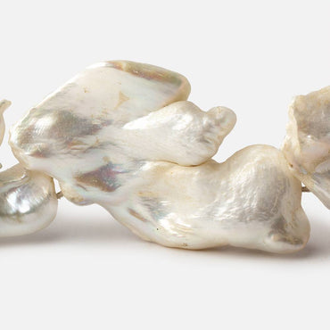 Off White Souffle Straight Drilled Baroque Freshwater Pearls 15.5 inch 10 beads 30x22-53x30mm (ONLINE ORDER ONLY)