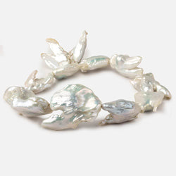 Off White Souffle Straight Drilled Baroque Freshwater Pearls 16 inch 12 beads 32x22-39x33mm (ONLINE ORDER ONLY)