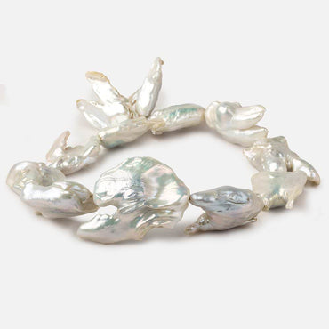 Off White Souffle Straight Drilled Baroque Freshwater Pearls 16 inch 12 beads 32x22-39x33mm (ONLINE ORDER ONLY)