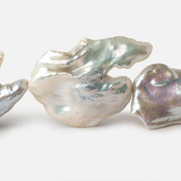 Off White Souffle Straight Drilled Baroque Freshwater Pearls 16 inch 12 beads 32x22-39x33mm (ONLINE ORDER ONLY)