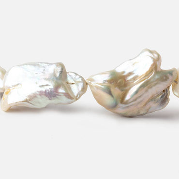 Off White Souffle Straight Drilled Baroque Freshwater Pearls 16 inch 13 beads 31x22-38x22mm (ONLINE ORDER ONLY)