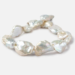 Off White Souffle Straight Drilled Baroque Freshwater Pearls 16 inch 15 beads 24x18-31x23mm (ONLINE ORDER ONLY)