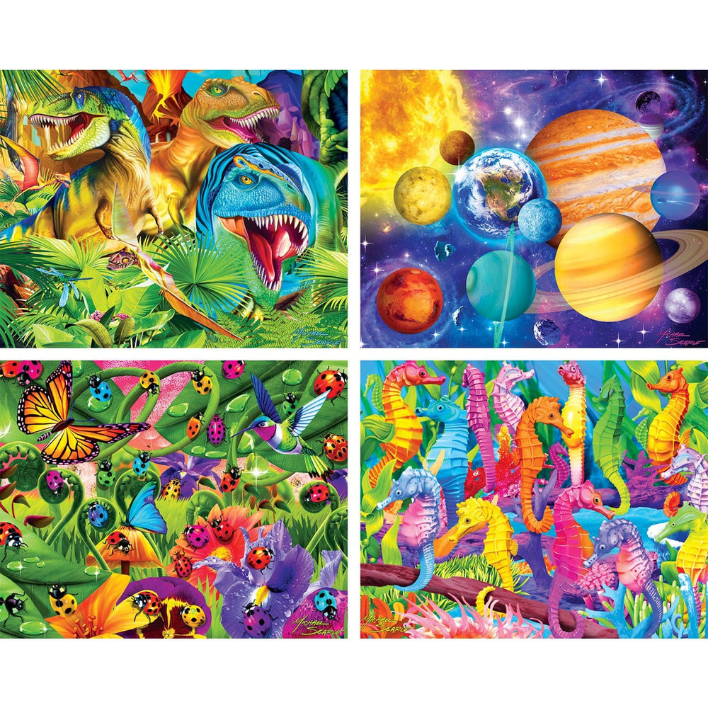 Glow in the Dark 100 Piece Jigsaw Puzzles - 4-Pack V2 (ONLINE ORDER ONLY)