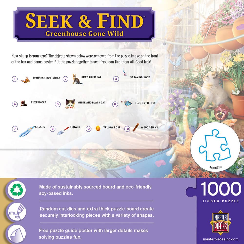 Seek & Find - Greenhouse Gone Wild 1000 Piece Jigsaw Puzzle