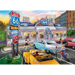 Cruisin' Route 66 - Rockin Rollin on 66 1000 Piece Jigsaw Puzzle (ONLINE ORDER ONLY)