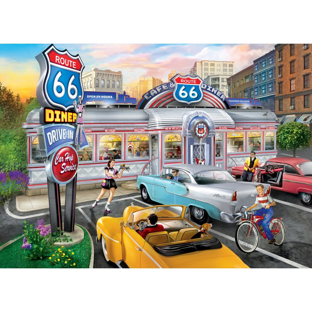 Cruisin' Route 66 - Rockin Rollin on 66 1000 Piece Jigsaw Puzzle