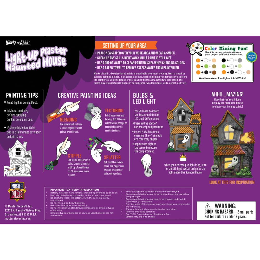 Haunted House - 6" Light-Up Plaster Paint Kit