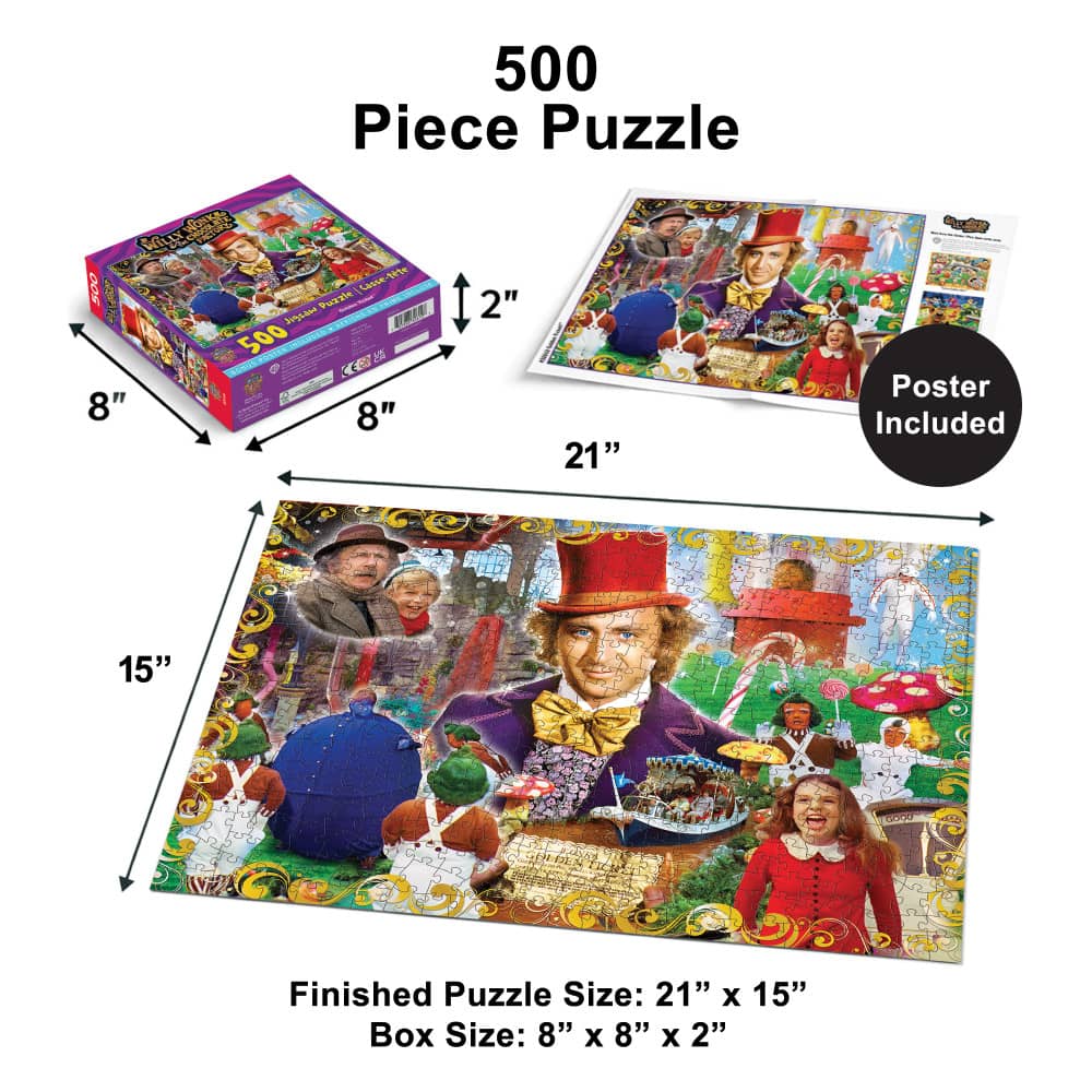 Willy Wonka & The Chocolate Factory - Golden Ticket 500 Piece Jigsaw Puzzle