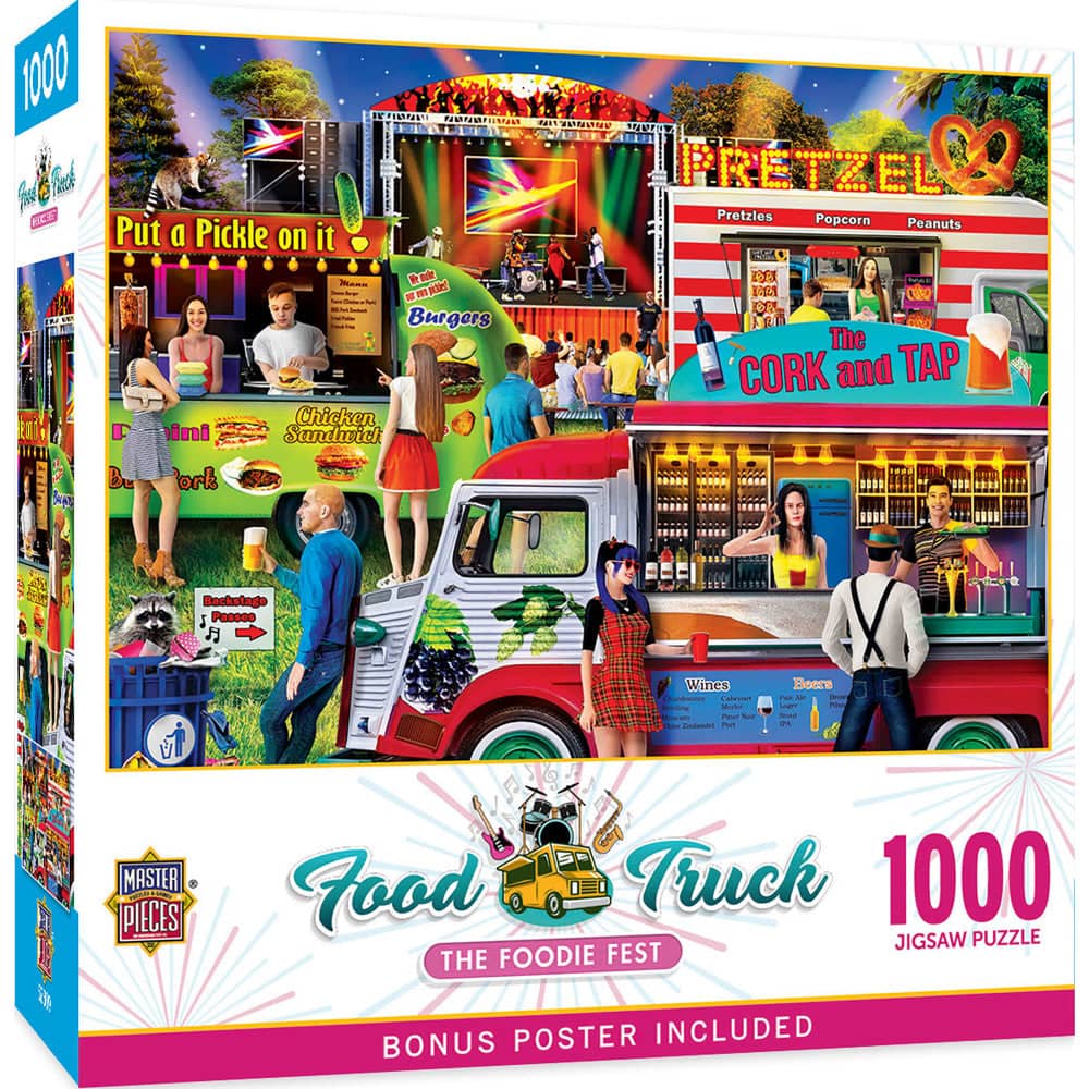 Food Truck Roundup - The Foodie Fest 1000 Piece Jigsaw Puzzle (ONLINE ORDER ONLY)