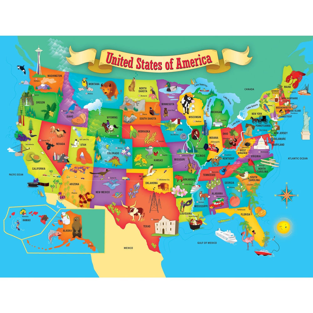 Explorer - USA Map 60 Piece Jigsaw Puzzle (ONLINE ORDER ONLY)