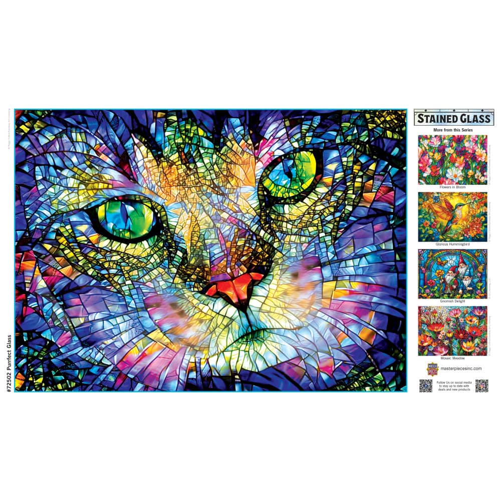 Stained Glass - Purrfect Glass 1000 Piece Jigsaw Puzzle