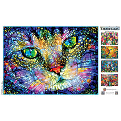 Stained Glass - Purrfect Glass 1000 Piece Jigsaw Puzzle