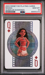 2023 DISNEY 100 PLAYING CARDS MOANA QUEEN OF DIAMONDS PSA 10 (Online Order Only)