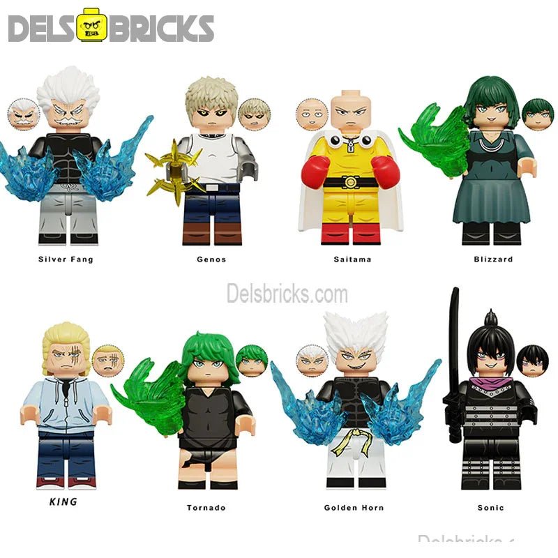 One Punch Man Anime Set of 8 Lego Minifigures Custom Toys (ONLINE ORDER ONLY)